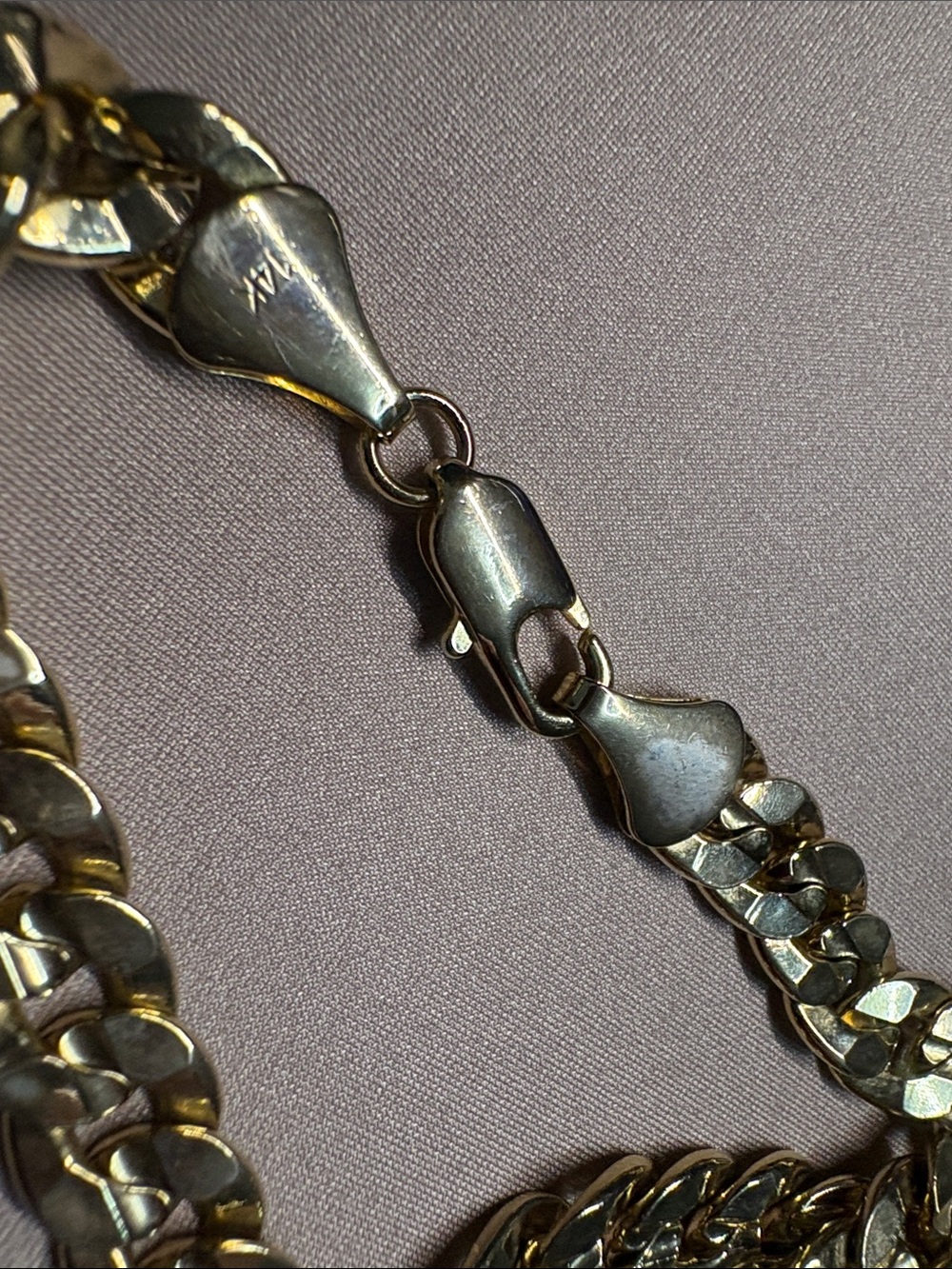 Men’s 14” 14K Electroplated Gold Cuban Link Chain Necklace - Picture 4 of 6